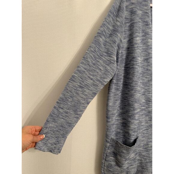 CJ Banks NWT Women's 1X Cottagecore Blue Knit Open Front Longline Cardigan - Picture 5 of 11